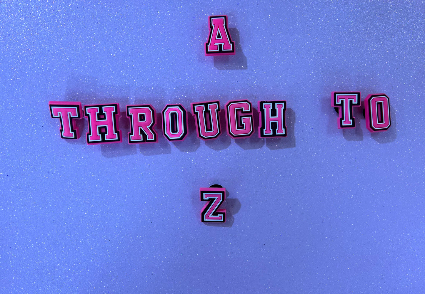 Hot Pink Alphabet Letter PVC Charms